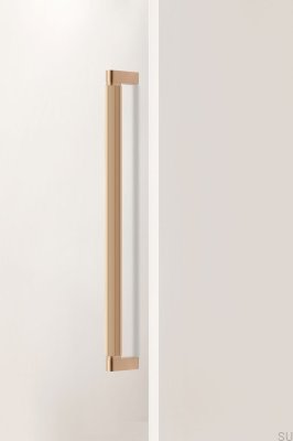 Tirador para muebles Brooklyn Big 448 de aluminio cepillado dorado