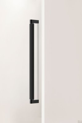 Tirador alargado para muebles Brooklyn Big 448 de aluminio cepillado negro