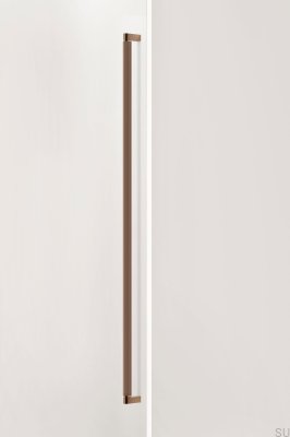 Tirador alargado para muebles Brooklyn Big 1056 de aluminio cepillado marrón