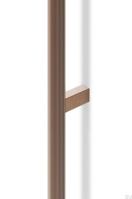 Tirador alargado para muebles Brooklyn 1056 de aluminio cepillado marrón