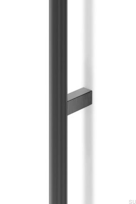 Tirador alargado para muebles Brooklyn 1056 de aluminio y titanio negro