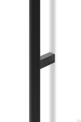 Tirador alargado para muebles Brooklyn 1056 de aluminio cepillado negro