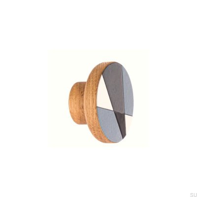 Pomo para mueble Moderna Gris 55 Madera Roble Esmaltado Blanco-Gris Aceite Duro Incoloro Semimate