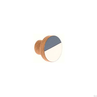 Pomo para mueble Moderna Gris 40 Madera Roble Esmaltado Blanco-Gris Aceite Duro Incoloro Semimate