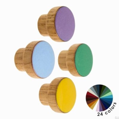 Pomo para muebles de madera de roble, esmaltado en morado, acabado brillante, 30 unidades