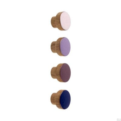 Pomo para muebles de madera de roble, esmaltado en morado, acabado brillante, 30 unidades