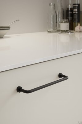 Tirador longitudinal para mueble Lounge 160, Metal, Negro Mate