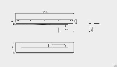 Desagüe lineal 1004 900 Brida trasera Desagüe de pared derecha Acero