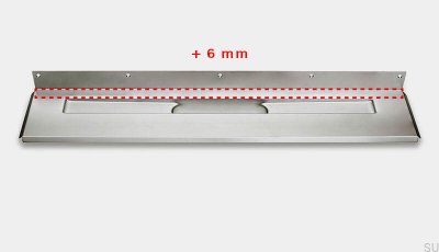 Desagüe lineal 1004 1000 Brida trasera desplazada 6 mm Pared Acero