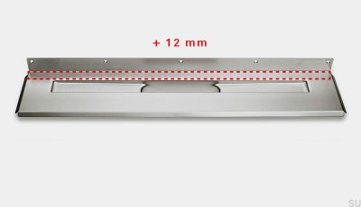 Desagüe lineal 1004 1000 Brida trasera desplazada 12 mm Pared Acero
