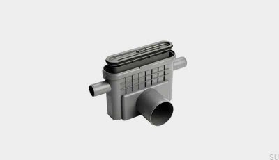 Módulo de desagüe con salida horizontal 75 mm con sifón extraíble y dos conexiones laterales