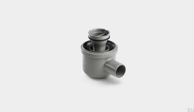 Módulo de desagüe de esquina con salida horizontal de 50 mm con sifón extraíble