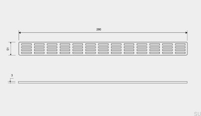 Rejilla de drenaje ClassicLine Stripe 280 acero cepillado