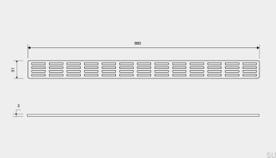 Rejilla de drenaje ClassicLine Stripe 660 acero cepillado