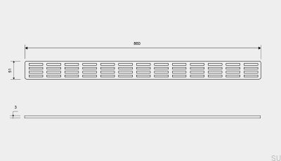 Rejilla de drenaje ClassicLine Stripe 860 acero cepillado