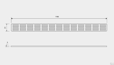 Rejilla de drenaje ClassicLine Stripe 1160 Acero cepillado