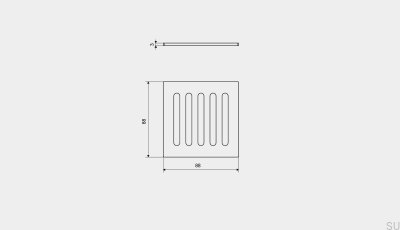 Rejilla de columna ClassicLine 88 para desagüe cuadrado