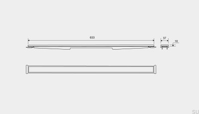 Panel de casete para desagüe lineal HighLine 633 10 Acero cepillado
