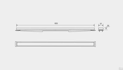 Panel de casete para desagüe lineal HighLine 633 25 Acero cepillado