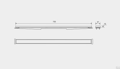 Panel de casete para desagüe lineal HighLine 733 15 Acero cepillado
