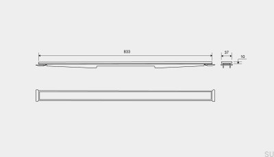 Panel de casete para desagüe lineal HighLine 833 10 Acero cepillado
