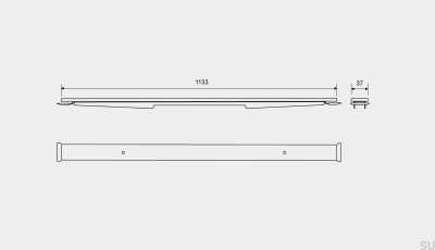 Panel de drenaje lineal de acero cepillado HighLine Custom 1133