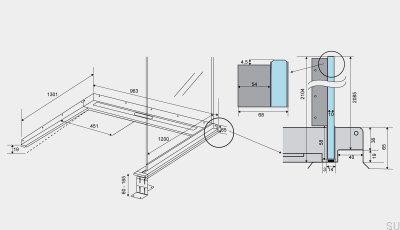 Desagüe lineal de acero derecho ShowerLine 963 1200