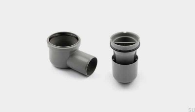 Módulo de desagüe de esquina con salida horizontal de 75 mm con sifón extraíble