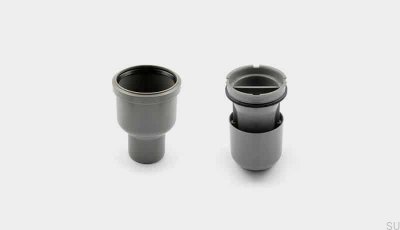 Módulo de desagüe de esquina con salida vertical de 75 mm con sifón extraíble