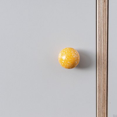 Pomo para mueble Ren Melange Yellow & White 35 de madera, haya