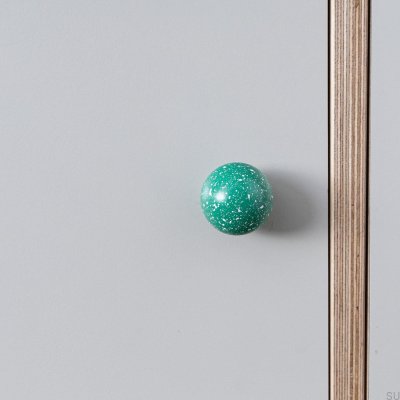 Pomo para mueble Ren Melange Green & White 35 de madera, haya