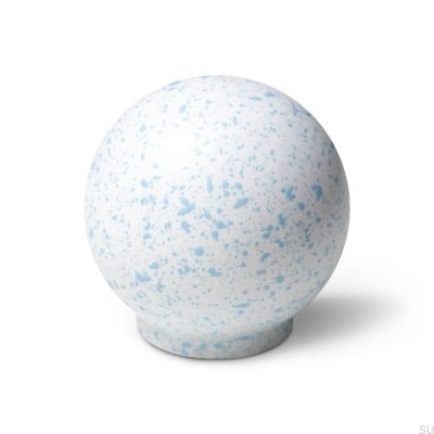 Pomo para muebles Ren Melange Blanco y Azul Claro 35 Madera Haya