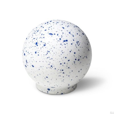 Pomo para muebles Ren Melange Blanco y Azul 35 Madera Haya