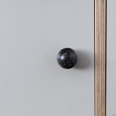 Pomo para muebles Ren Melange Blanco y Negro 35 Madera Haya