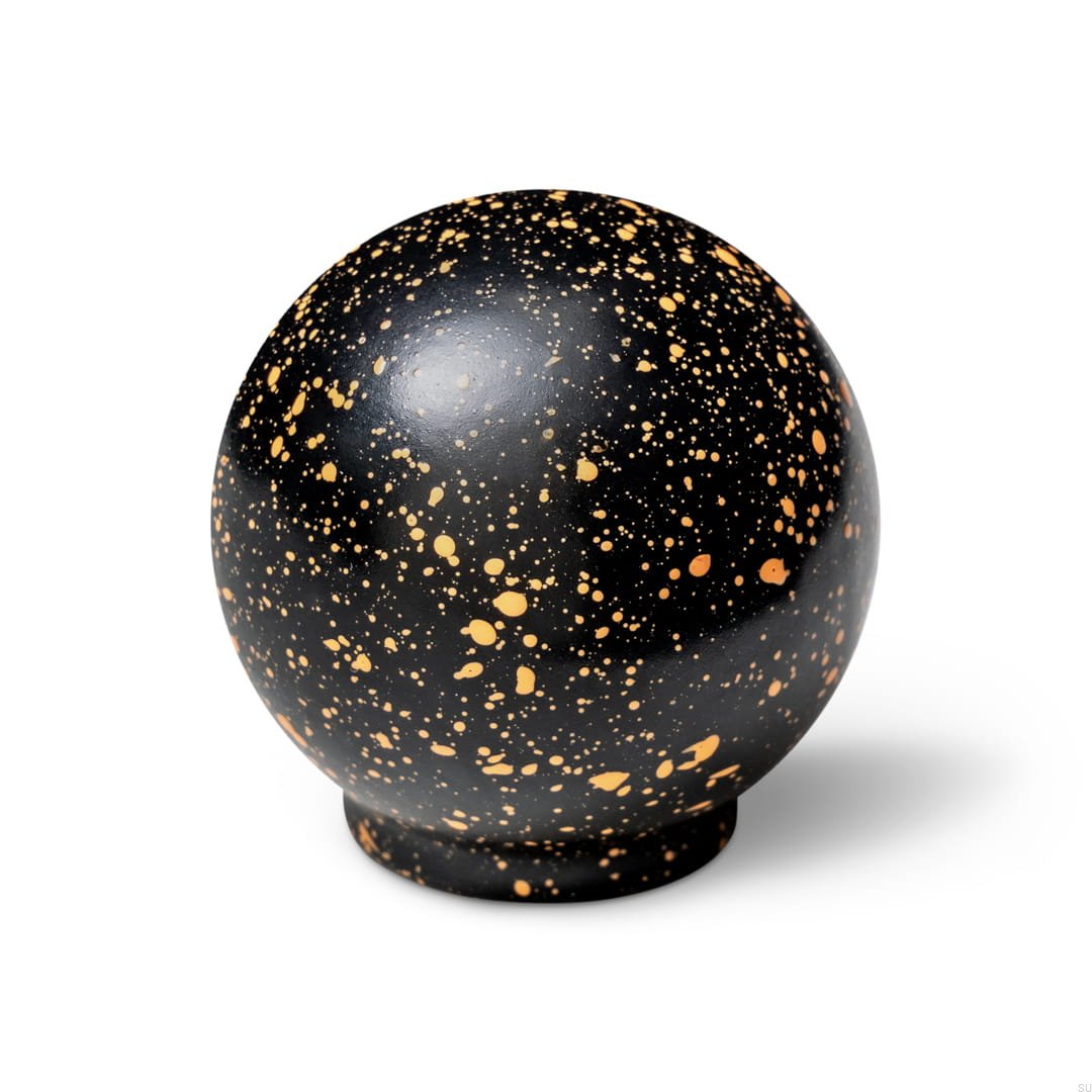 Blck&OrngMl--Gałka-meblowa-Ren-Melange-Black-&-Orange-35-Drewniana-Bukowa-Vince-Skandynawskie-Uchwyty