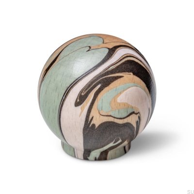 Pomo para muebles Ren Espresso Aqua Green 35 Madera Haya