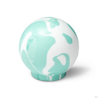 Pomo para mueble Ren White Aqua Green 35 Madera Haya