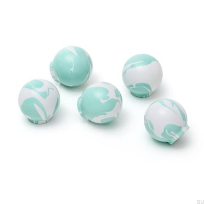 Pomo para mueble Ren White Aqua Green 35 Madera Haya
