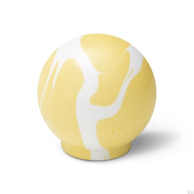 Pomo para mueble Ren Blanco Amarillo 35 Madera Haya
