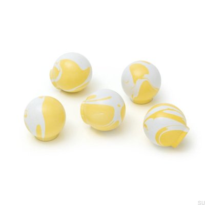 Pomo para mueble Ren Blanco Amarillo 35 Madera Haya