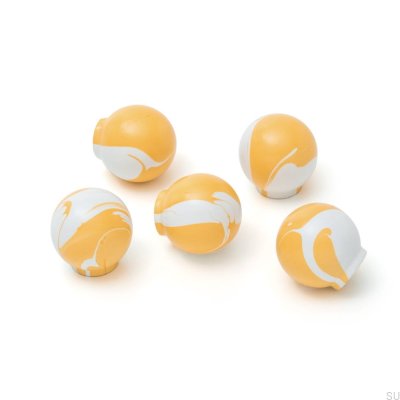 Pomo para mueble Ren Blanco Naranja 35 Madera Haya