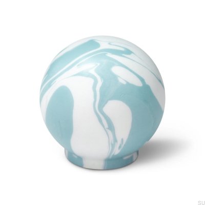 Pomo para mueble Ren Blanco Gris Azul 35 Madera Haya