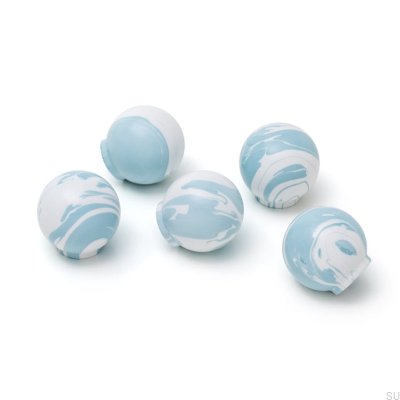 Pomo para mueble Ren Blanco Gris Azul 35 Madera Haya
