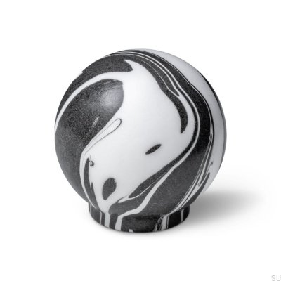 Pomo para mueble Ren Blanco Negro 35 Madera Haya