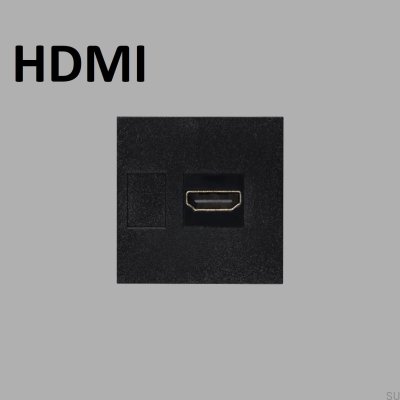 Módulo conector HDMI de 45 mm, color negro, estándar europeo