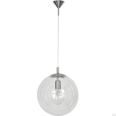 Lámpara colgante Globe de metal plateado cromado