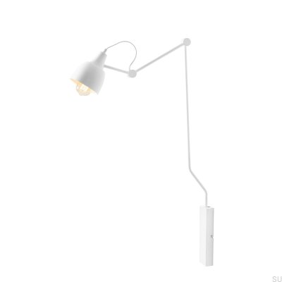 Lámpara de pared corta de metal Aida blanca