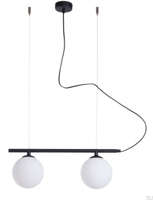 Lámpara colgante Beryl Glass 2 Metal Negro