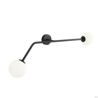 Lámpara de pared horizontal pura de metal negro