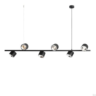 Lámpara colgante Bot 6 de metal negro